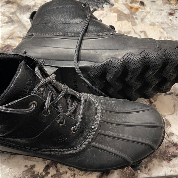 Sperry Black Leather Men's Duck Boots - Picture 3 of 3